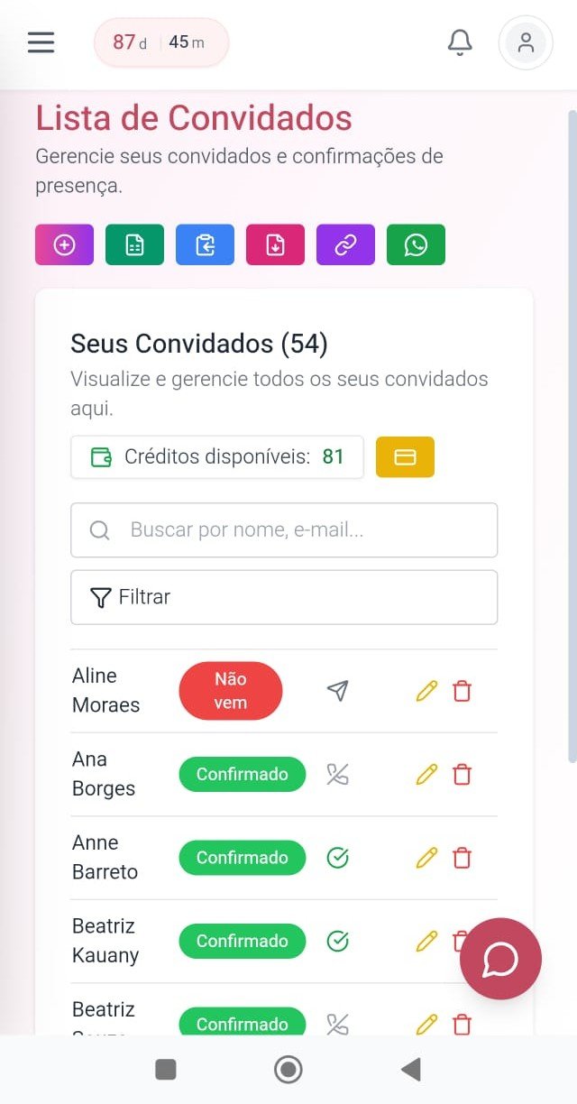 Lista de Convidados